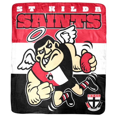 St Kilda Saints Mascot Coral Fleece Throw Rug