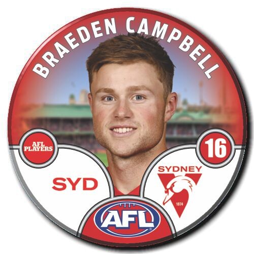 Sydney Swans 2025 Player Pin Badge - CAMPBELL