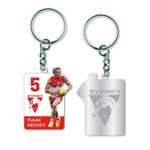 Sydney Swans Isaac Heeney Metal Keyring 