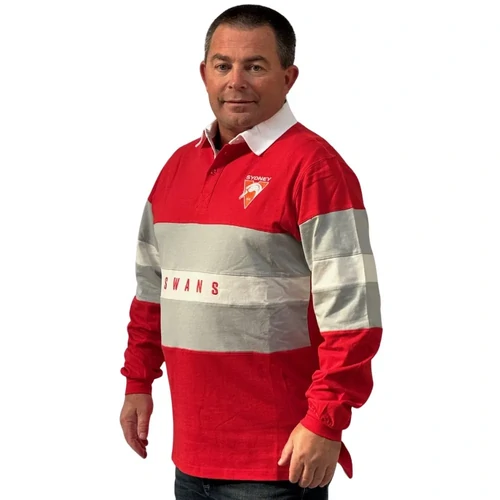 Sydney Swans Mens Paneled Rugby Top