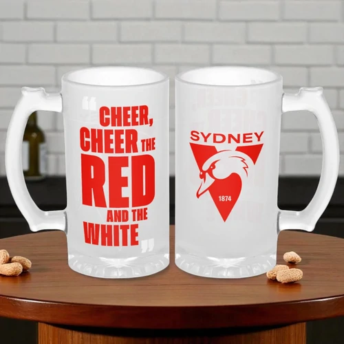 Sydney Swans Frosted Stein Glass