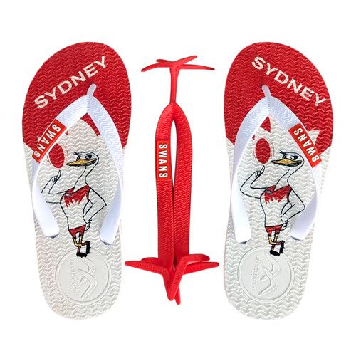 Sydney Swans Kids Boomerangz Thongs w/extra Straps