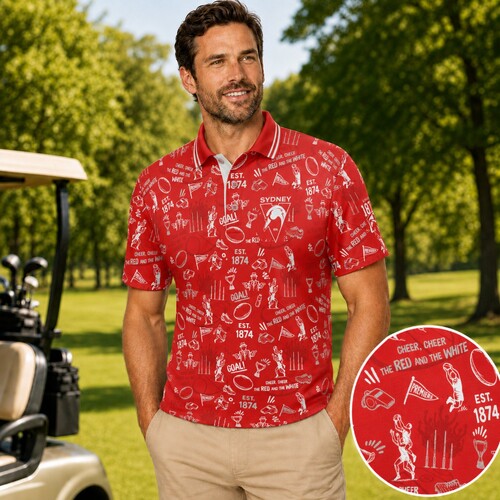 Sydney Swans Mens Scrambler Golf Polo 