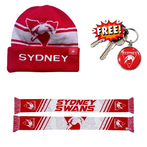 Sydney Swans Scarf and Beanie Bundle