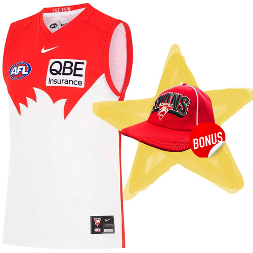 Sydney Swans Nike Adults Home Guernsey + Free Cap