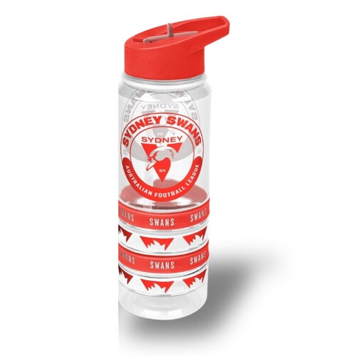 Sydney Swans Tritan Sports Bottle with Wrist Bands