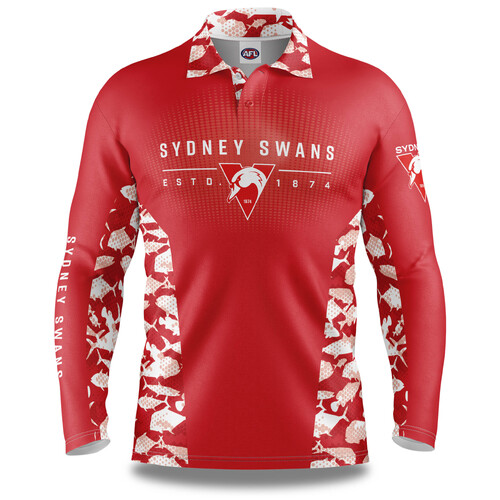 Sydney Swans Adults Reef Runner Collared Fishing Shirt