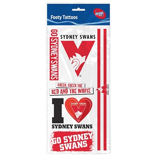 Sydney Swans Footy Tattoo Sheet