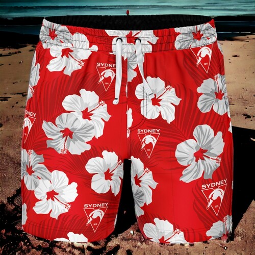 Sydney Swans Aloha Hawaiian Swim Shorts