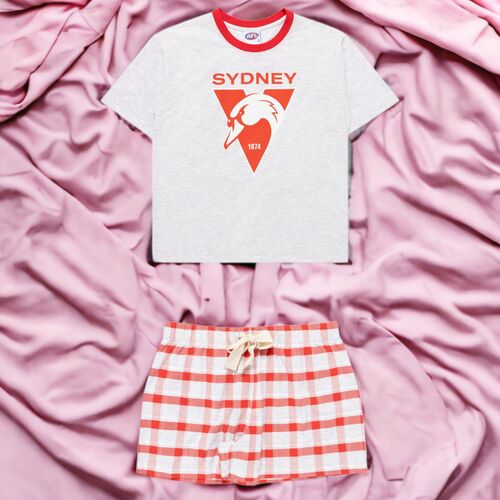 Sydney Swans Womens Check PJ Set