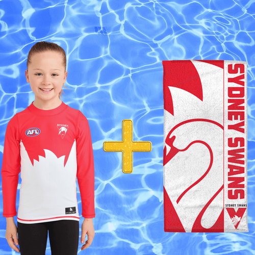 Sydney Swans Kids Rashie and Beach Towel Combo