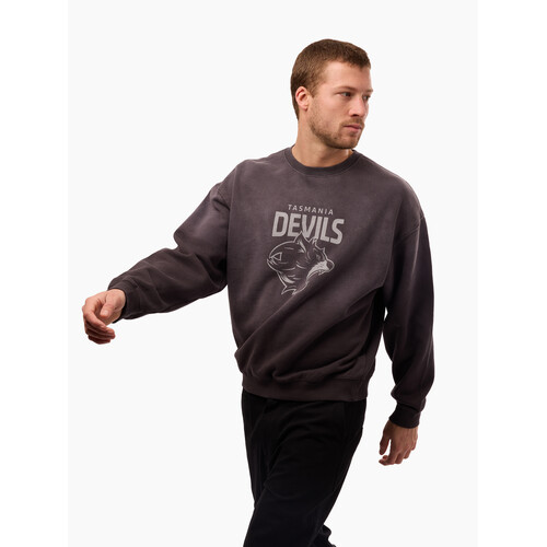 Tasmania Devils Sun Bleached Vintage Crew 