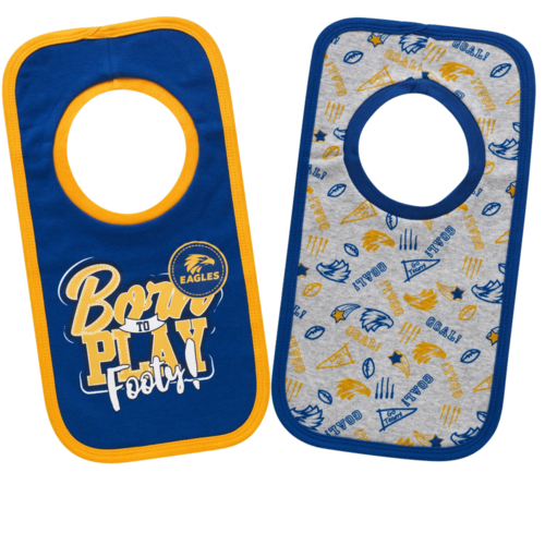 West Coast Eagles Babies Bibs 2 Pack