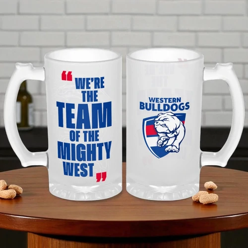 Western Bulldogs Frosted Stein Glass