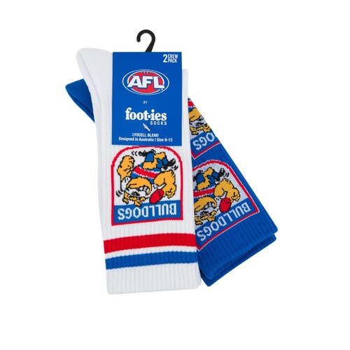 Western Bulldogs Retro Sneaker Sock 2 Pack