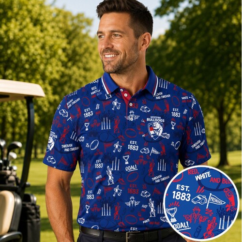 Western Bulldogs Mens Scrambler Golf Polo 