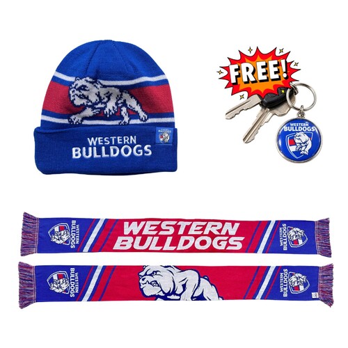 Western Bulldogs Scarf and Beanie Bundle