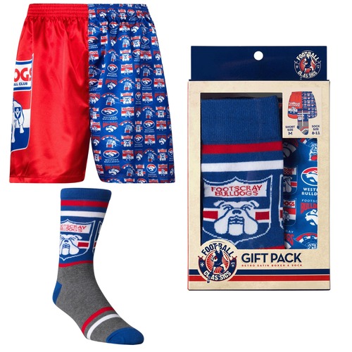 Western Bulldogs Mens Boxer Shorts & Socks Set Members Price