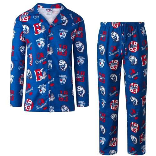 Western Bulldogs Mens Flannel PJ Set