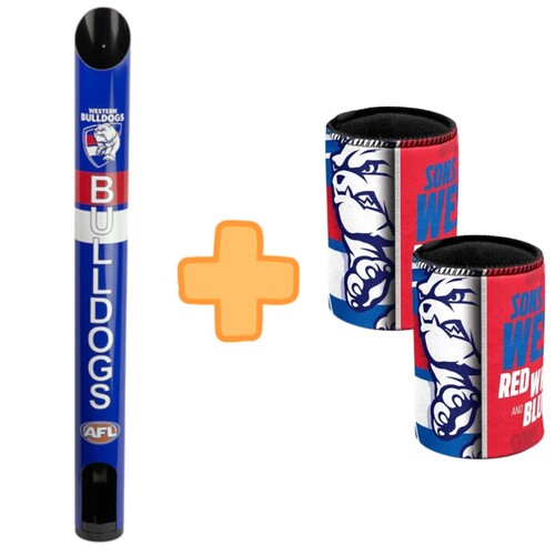 Western Bulldogs Stubby Holder Dispenser Bonus Pack
