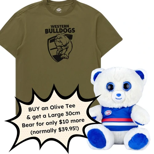 Western Bulldogs Olive Tee Discount Deal