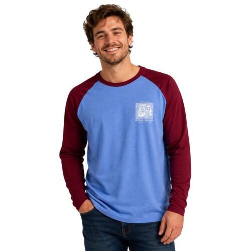Western Bulldogs Mens Contrast Raglan Long Sleeve Tee