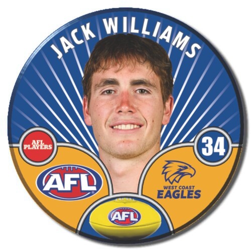West Coast Eagles 2026 Player Pin Badge - WILLIAMS, J