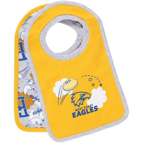 West Coast Eagles Baby Cloud 2Pk Bibs