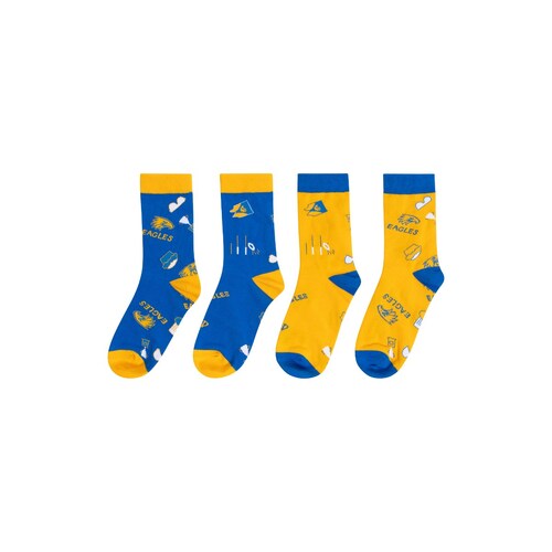 West Coast Eagles 2 Pairs Socks Gift Pack