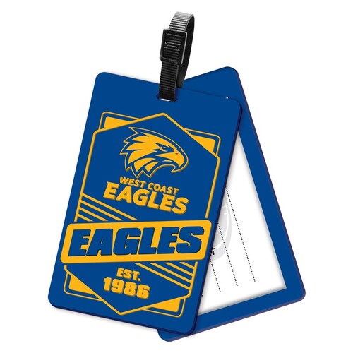 West Coast Eagles Rubber Luggage Tag