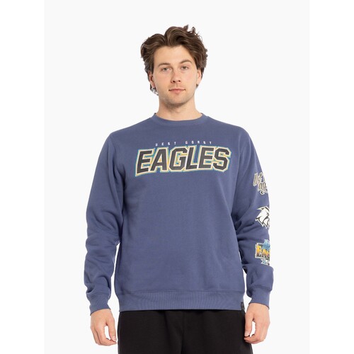 West Coast Eagles Mens Multi Logo Crew