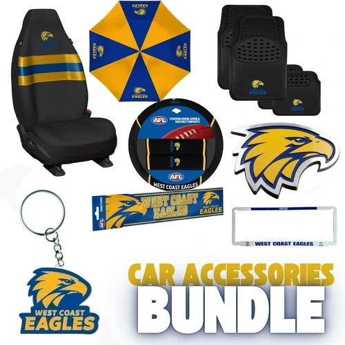West Coast Eagles Deluxe Car Accessories Bundle