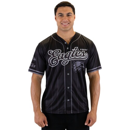 West Coast Eagles Blackout Baseball Shirt