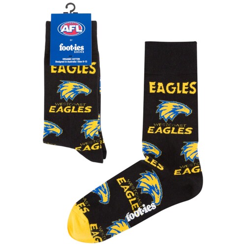 West Coast Eagles Foot-ies Organic Cotton Socks