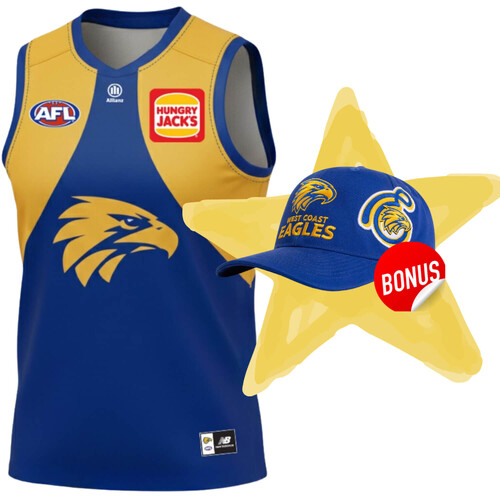 West Coast Eagles New Balance Adults Home Guernsey + Free Cap