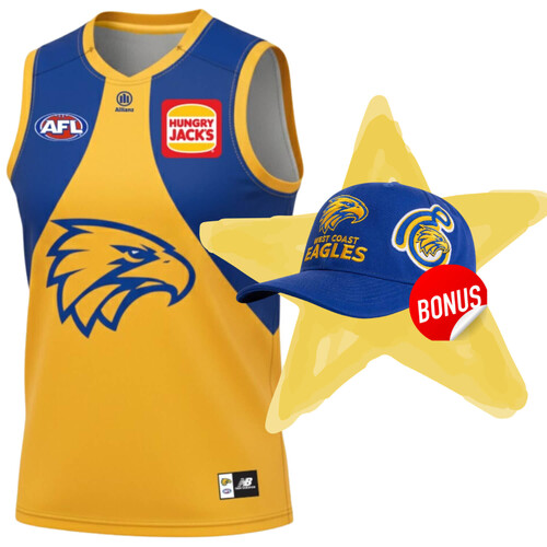 West Coast Eagles New Balance Adults Clash Guernsey + Free Cap