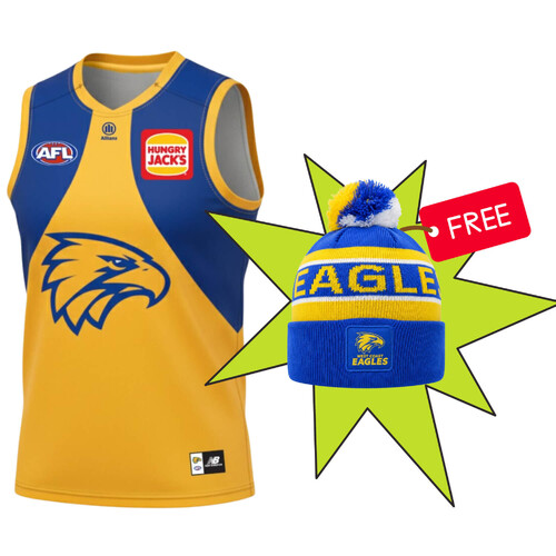 West Coast Eagles New Balance Youths Clash Guernsey + Free Beanie