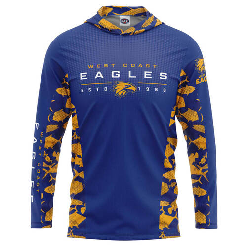 West Coast Eagles Adults Hooded Fishing Shirt