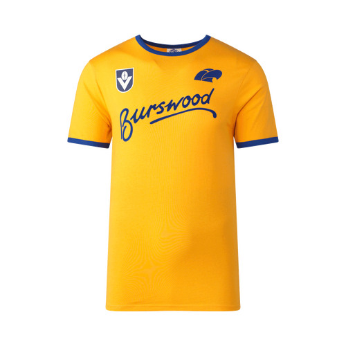 West Coast Eagles Mens BURSWOOD Gold Throwback Tee