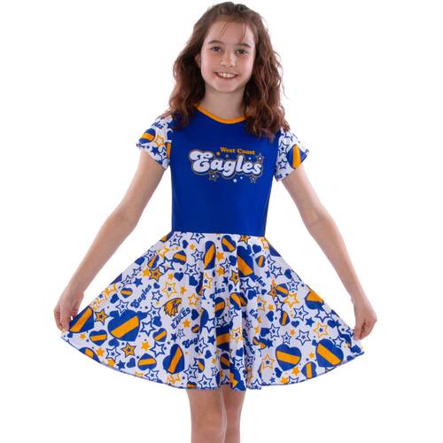 West Coast Eagles Girls Heartbreaker Supporter Dress