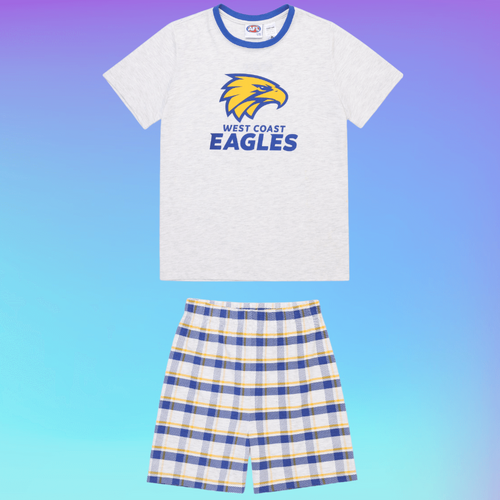 West Coast Eagles Youths Check PJ Set
