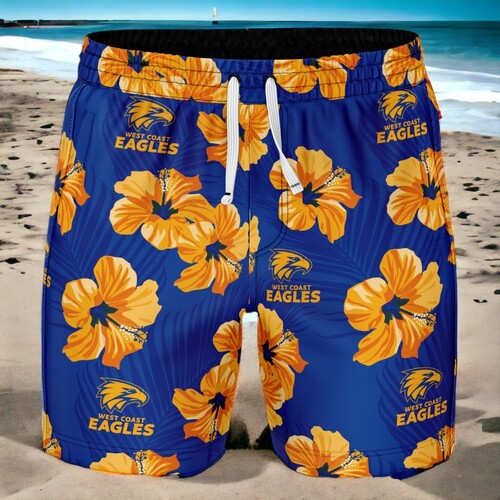West Coast Eagles Aloha Hawaiian Swim Shorts